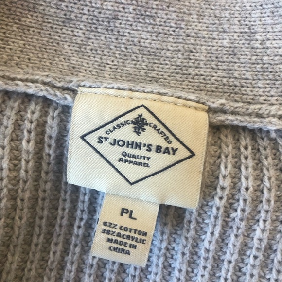 St. John’s Bay Gray Button Up Cardigan Size L - Picture 3 of 3